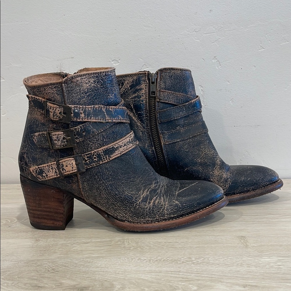 Bed Stu 'Begin' Distressed Black Ankle Boots [Size 8.5 but fits like a 7.5]